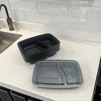 Boîte repas jetable sans BPA avec couvercle en plastique, idéale pour la préparation des repas, les plats à emporter et le stockage des aliments chauds, compatible micro-ondes