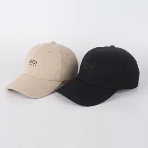 Basit klasik kenevir spor şapka nakış uygun malzeme özel logo beyzbol kapaklar