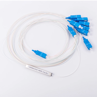 Splitter Serat Optik DAMU PLC 1x2-1x64 SC UPC Tabung Baja Singlemode FTTX Kabel Optik Splitter