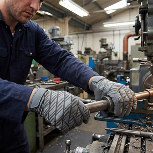 미끄럼 방지 손바닥 손가락 보호대 통기성 터치스크린 기계 작업용 라이딩용 유연한 보호 안전 장갑 - Product Image 5
