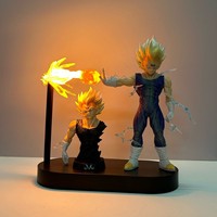 Figurine Anime GK de 20 cm, Modèle Personnalisé OEM/ODM, Nouveau Style, Ornement de Collection, Super Saiyan Prince Majin avec Lumière LED