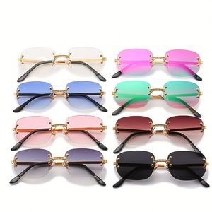 Nuevas Gafas de Sol Rectangulares Pequeñas con Logotipo Personalizado, Protección UV400, Sin Montura, para Hombre y Mujer - Product Image 5