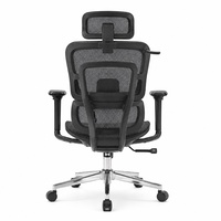 Chaise de bureau ergonomique inclinable à dossier haut en maille avec repose-pieds, support lombaire et appui-tête pour bureau à domicile et ordinateur