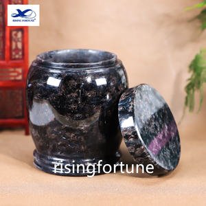 جرة بالغين من العقيق والرخام ، رماد حرق الجثث بتصميم تقليدي ، جرة تذكارية بأحجار يدوية الصنع - Product Image 2