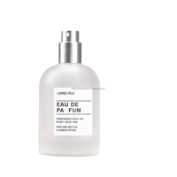 Botol Parfum Kaca Buram 30ml 50ml, Botol Semprot Silinder dengan Tutup Bola Kayu untuk Kemasan Parfum