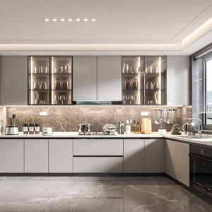 Muebles de Cocina Modernos Inteligentes, Completos, Personalizables, Armarios de Cocina con Paneles de Madera Contrachapada Ecológicos, Resistentes al Agua - Product Image 1