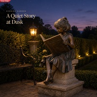 YOUFINE Statue Classique en Bronze de Fille Lisant Assise avec un Gros Livre Ouvert pour la Décoration de Bibliothèque, École, Jardin et Librairie Extérieure
