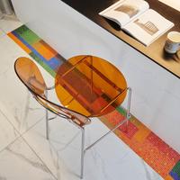 Tabouret de bar élégant à hauteur de comptoir, tabouret de bar en acrylique avec pieds en métal pour la décoration de bar à domicile et de restaurant