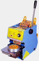 Machine manuelle semi-automatique de thermoscellage de tasses en plastique pour la boisson pour l'emballage de tasses de thé à bulles et de films en papier