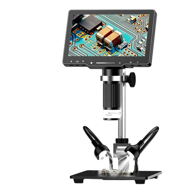 Microlong LP070 Stereo Digital Electron Microscope 4K 48MP IPS HD LCD Screen 1080P Video 1500X Magnification Compatible PC/TV