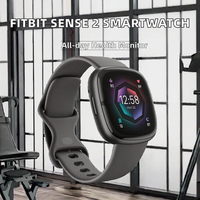 Untuk Sense 2 Layar AMOLED Android Wear OS Smartwatch Aplikasi ECG SpO2 24/7 HR GPS Manajemen Stres Bantuan Tidur Shadow