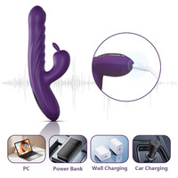 Miyu Rabbit Masseur télescopique vibrant rechargeable à double point G pour femmes, produits pour adultes