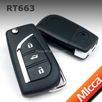 RT663-Télécommande avec FLIP KEY 370MHz/433.92MHz pour alarme de voiture/porte de garage/opérateur de portail, contrôle Remoto para Alarma