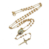 Collier de chapelet en or rempli Notre-Dame de la Charité de Jiingcan, collier de chapelet en acier inoxydable Saint-Michel