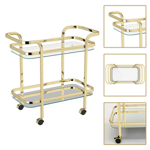 Nordic-style luxury restaurant side <b>tables</b>, trolleys, tea <b>tables</b>, bar carts, wheeled movable shelves, food delivery carts - Product Image 1