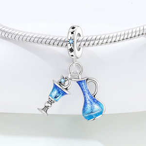 Original White Copper <b>Bead</b> <b>Bracelet</b> - DIY Blue Galaxy Cocktail Decorative Jewelry, Personalized Women's Jewelry - Product Image 2