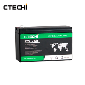 CTECHI 맞춤형 로고 사양 <span class=keywords><strong>12</strong></span>볼트 12V 7Ah 8Ah 9Ah 충전식 LiFePO4 배터리 팩 12V 7.2Ah 태양광 조명 배터리용 - Product Image 1