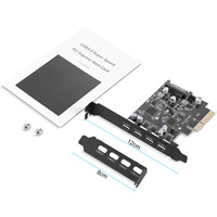 Carte d'extension métallique PCIe USB 3.2 10 Gbps à 4 ports (4x Type-C) – Adaptateur 4-en-1 PCI vers USB-C pour ordinateur de bureau