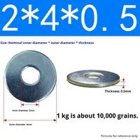 Rondelle plate fendue en acier au carbone galvanisé au zinc, extra large, épaissie, ultra-fine M2 M3 M4 M5 M6
