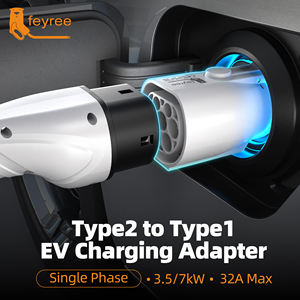 Adaptateur Feyree Type 2 vers Type 1, 32A 16A 7kW Courant de charge max., Convertisseur de prise de chargeur AC EV Type 2 vers prise de voiture EV Type 1 - Product Image 5