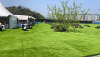2025 45mm PP+Netzgewebe-Rückseite Gartenrasen Outdoor-Landschaft Kunstrasen-Teppich Hohe Qualität für den Heimgebrauch SSG A4020 PE