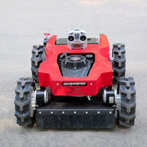 Cortacésped de orugas inalámbrico con control remoto, motor de gasolina de 4 tiempos, cuchilla plana, altura de corte ajustable, desbrozadora para uso agrícola - Product Image 2