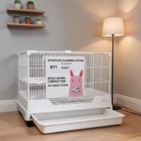 Cage à lapins extra-large de luxe, maison pour cochon d'Inde, anti-éclaboussures, anti-urine, en métal, enclos pour petits animaux, cage d'élevage