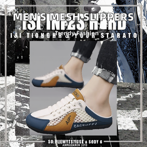 Chaussures décontractées polyvalentes pour hommes, style mules d'été, avec fermeture à enfiler, maille respirante, semelle souple en EVA pour la marche en extérieur - Product Image 3