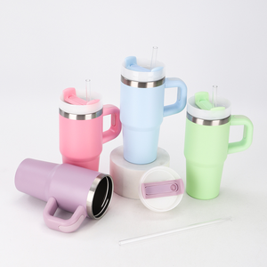 Meilleure vente gobelets personnalisés de 14oz isolés à <span class=keywords><strong>double</strong></span> <span class=keywords><strong>paroi</strong></span> pour enfants avec poignée petite capacité pour boire de l'eau chaude et froide - Product Image 4