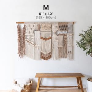 Tapiz de Macramé Tejido de Algodón Extra Grande con Diseño Bohemio y Patrón Vertical para Decoración de Cumpleaños o Aniversarios - Product Image 3