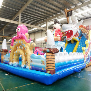 New Inflatable Castle <strong>Slide</strong> <strong>Trampoline</strong> Jump Outdoor Children Shark Inflatable Rock Climbing - Product Image 3