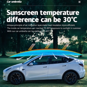 Tettoia Mobile per Auto Dingku, Parasole Automatico, <span class=keywords><strong>Copertura</strong></span> Tetto, Ombrello in Tessuto Impermeabile, Isolamento Termico, Spesso e Pieghevole - Product Image 4