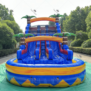 Toboggan aquatique gonflable en PVC de qualité commerciale, double piste, personnalisé pour parcs aquatiques, carnavals et locations extérieures - Product Image 4