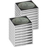 Présentoir de porte-monnaie carré 5 tailles joint en mousse protecteurs de dollar en argent Snap stockage de pièces de monnaie cadeau acrylique vitrine de pièces de monnaie