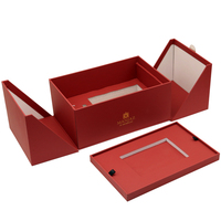 Boîte cadeau personnalisée de luxe en cuir PU rigide, gravée au laser, imprimée, créative, exquise, à double ouverture, pour colliers