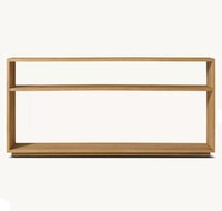 Console moderne minimaliste RH en bois massif, style nordique, chêne, pour salon, villa, entrée, couloir, avec étagère de rangement ouverte, pour la maison