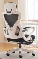 Chaise de bureau ergonomique pivotante de luxe pour direction, avec repose-pieds et 4 vérins à gaz, idéale pour la maison ou le bureau, modèle Leer Modern Mesh.