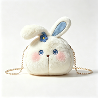 Sac bandoulière personnalisé pour femme, motif lapin, tendance, portable, avec mini logo personnalisé, style pop, en promotion