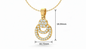 Pendentif élégant en forme de goutte de diamant ovale – Collier statement en or 14 carats |   Bijoux de créateurs modernes - Product Image 3