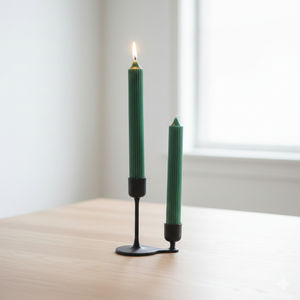 Elegant Ribbed Taper <b>Candles</b> with Modern Design <b>Scented</b> Wax for Holiday Diwali Easter Bars Refined and Stylish Look - Product Image 1