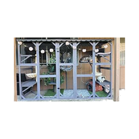 Maison pour chat en bois pour extérieur Fermeture à bouton de toit étanche et écologique Plates-formes de repos pour petits animaux Ponts Inspiré des animaux