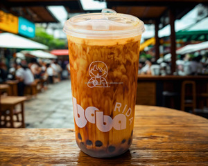 Vente en gros de gobelets en plastique givré personnalisés avec logo imprimé, 700 ml, PP, 8 oz, pour bubble tea - Product Image 1