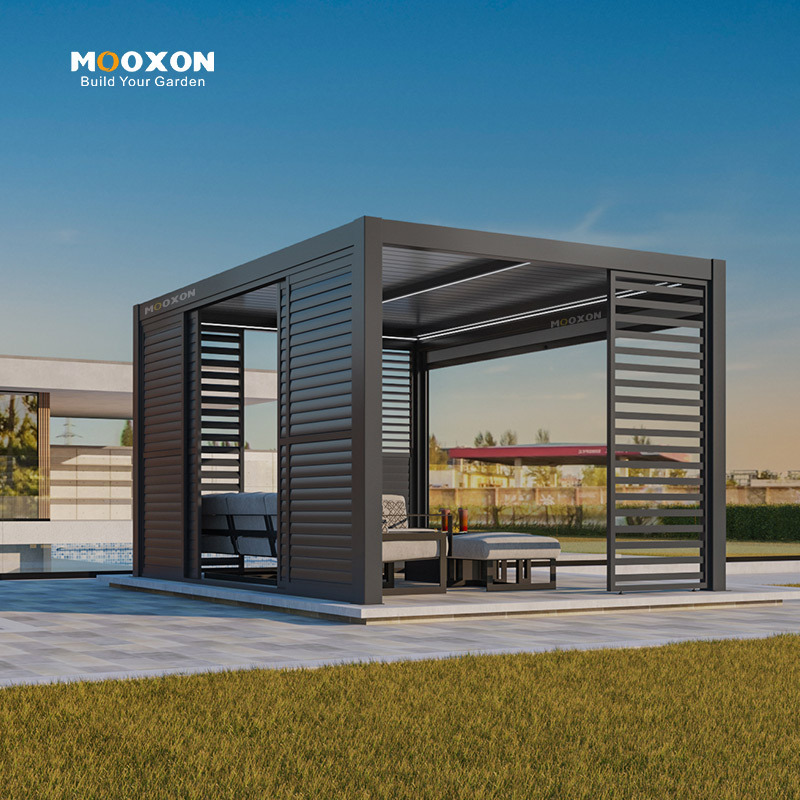 Waterproof Outdoor Gazebo Aluminum Fixed Roof