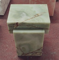Table d'appoint en pierre d'onyx vert, meuble de salon moderne, Table d'appoint de luxe en marbre d'onyx