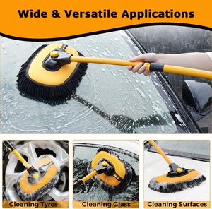 WillingHeart Spazzola Curva per Lavaggio Auto con Manico Lungo 43" e Asta di Prolunga, Mop in Microfibra Modello BS-WH1 per Camper/Camion/SUV/Barca - Product Image 4