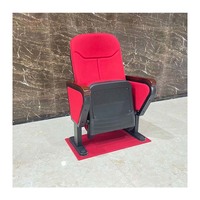 Chaise d'auditorium à prix de gros pour écoles, théâtres, cinémas, avec coque en plastique PP rouge, design moderne pour salles de conférence et hôpitaux