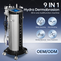 Appareil professionnel d'hydrodermabrasion 9 en 1 Hydra Water H2O2, jet peeling, soin de la peau.