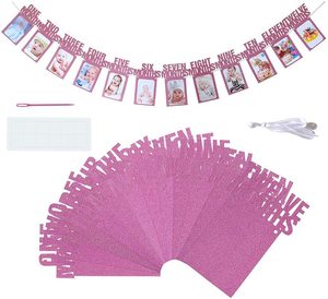 Primo <span class=keywords><strong>1</strong></span> ° <span class=keywords><strong>compleanno</strong></span> festa decorazioni bambino 12 mesi Glitter foto Banner <span class=keywords><strong>1</strong></span> <span class=keywords><strong>anno</strong></span> mensile oro argento foto Banner per ragazzo ragazza - Product Image 3