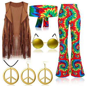 Col Dker vêtements <span class=keywords><strong>Disco</strong></span> <span class=keywords><strong>femme</strong></span> vêtements tenues pour femmes Hippie Costume ensemble <span class=keywords><strong>Disco</strong></span> <span class=keywords><strong>tenue</strong></span> robe Boho pantalon évasé Hippie chemise - Product Image 4