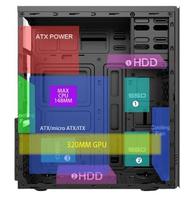 Matte Black Desktop PC Case High Airflow Micro ATX Computer Chassis with Front Type-C USB 3.0 Ports for Office Home Business